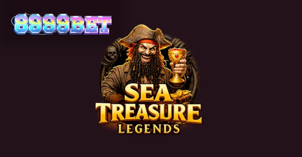 Sea Treasures Legend স্লট গেমের একটি দৃশ্য যেখানে জলদস্যু থিম এবং সমুদ্রের পটভূমি দেখা যাচ্ছে